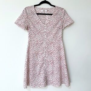 Missguided Button Through Tea Dress in Sprinkle Print Size 4